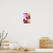 Monarch Butterflies on Purple Background Poster (Küche)
