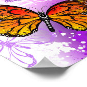 Monarch Butterflies on Purple Background Poster (Ecke)