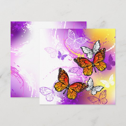 Monarch Butterflies on Purple Background Programm (Vorne/Hinten)