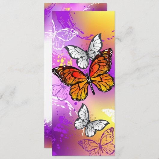 Monarch Butterflies on Purple Background Programm (Vorne/Hinten)
