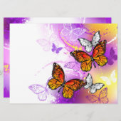Monarch Butterflies on Purple Background Programm (Vorne/Hinten)
