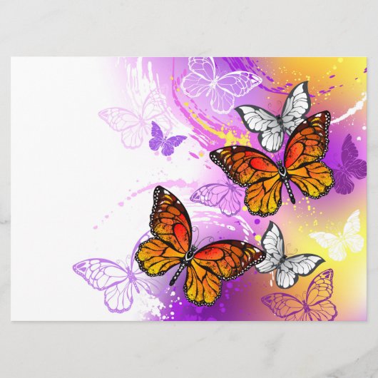Monarch Butterflies on Purple Background Programm (Vorderseite)