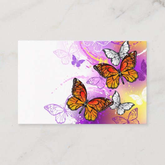 Monarch Butterflies on Purple Background Rabattkarte (Vorderseite)
