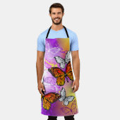 Monarch Butterflies on Purple Background Schürze (Getragen)