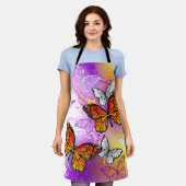 Monarch Butterflies on Purple Background Schürze (Getragen)