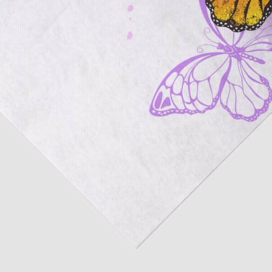Monarch Butterflies on Purple Background Seidenpapier (Detail)