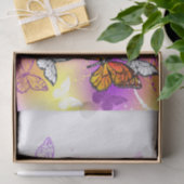 Monarch Butterflies on Purple Background Seidenpapier (Geschenk)