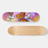Monarch Butterflies on Purple Background Skateboard (Horizontal)