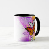 Monarch Butterflies on Purple Background Tasse (VorderseiteRechts)