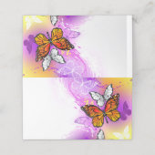 Monarch Butterflies on Purple Background Terminkarte (Außenseite Aufgefaltet)