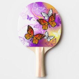 Monarch Butterflies on Purple Background Tischtennis Schläger