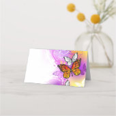 Monarch Butterflies on Purple Background Treuekarte (Vorderseite)