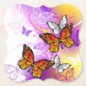 Monarch Butterflies on Purple Background Untersetzer (Vorderseite)