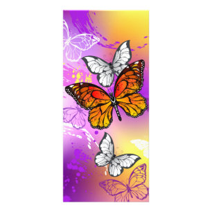 Monarch Butterflies on Purple Background Werbekarte