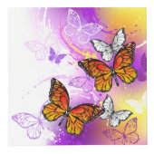 Monarch Butterflies on Purple Background Würfel (Rechts)