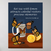 Monarch Butterflies & Tea Haiku Poster (Vorne)