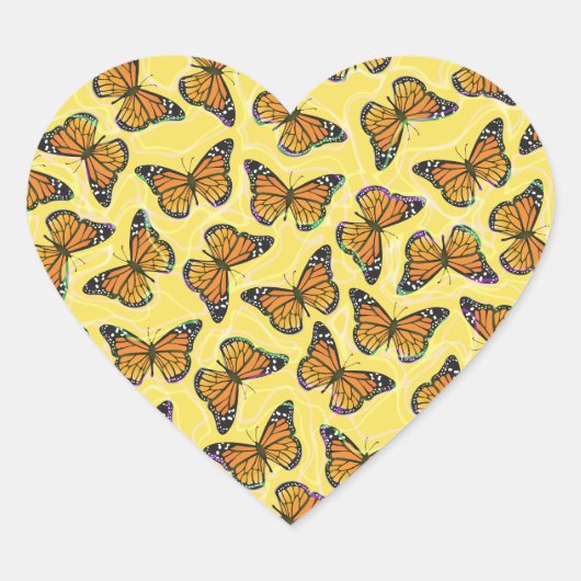 MONARCH BUTTERFLIS Herz-Aufkleber (Vorderseite)