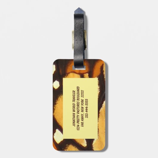 Monarch Butterfly Abstrakt Gepäckanhänger (Rückseite vertikal)