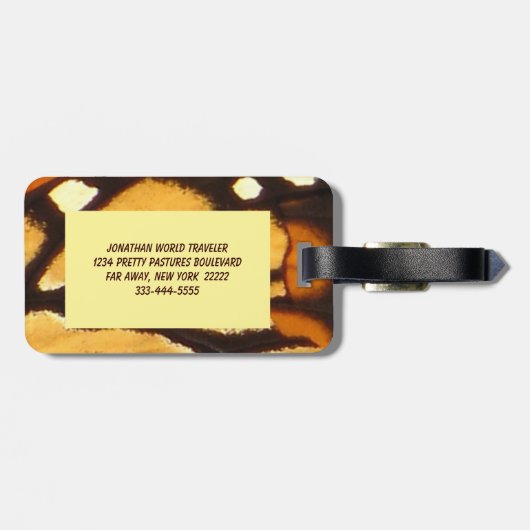 Monarch Butterfly Abstrakt Gepäckanhänger (Rückseite horizontal)