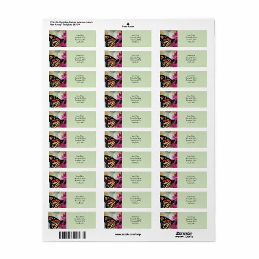 Monarch Butterfly Address Labels (Vorne)