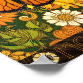 Monarch Butterfly and Sunflower Vintage Collage Poster (Ecke)