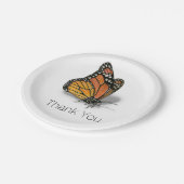 Monarch Butterfly anpassbarer Text Pappteller (Schrägansicht)