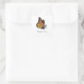 Monarch Butterfly anpassbarer Text Quadratischer Aufkleber (Tasche)