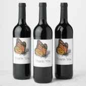 Monarch Butterfly anpassbarer Text Weinetikett (Flaschen)