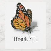 Monarch Butterfly anpassbarer Text Weinetikett (Einzelnes Label)