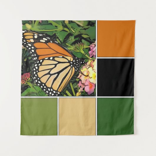 Monarch Butterfly Art Wandteppich (Vorderseite)