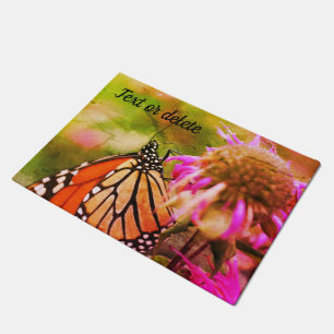 Monarch Butterfly Auf Blume Abstrakt Personalisier Fußmatte