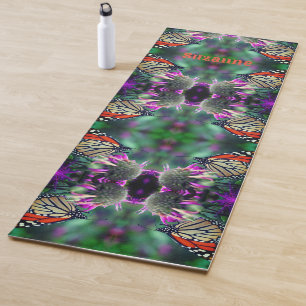 Monarch Butterfly Auf Blume Abstrakt Personalisier Yogamatte