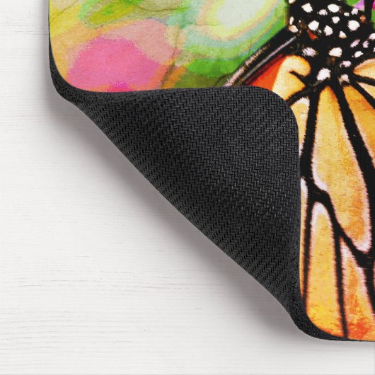 Monarch Butterfly Auf Blume Abstrakte Kunst Mousepad (Ecke)