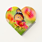 Monarch Butterfly auf Blume, Name Monogramm Jahr Notizblock (Rückseite)