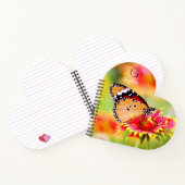 Monarch Butterfly auf Blume, Name Monogramm Jahr Notizblock (Innenseite)