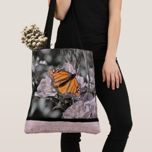 Monarch Butterfly auf Blume Rosa Gotische Tile Tasche
