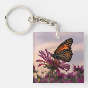Monarch Butterfly auf Blume Schlüsselanhänger