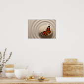 Monarch Butterfly auf dem Stein im Zen-Garten Poster (Küche)