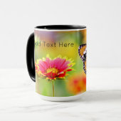 Monarch Butterfly auf der Blume Rot und Gelb Tasse (Vorderseite Links)