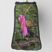 Monarch Butterfly auf der Hübschen rosa Zinnia-Blu Golf Headcover (Rotieren 90)