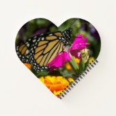 Monarch Butterfly auf der Pink-Marigold-Blume Notizblock (Rückseite)