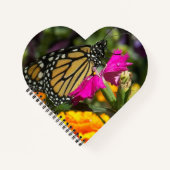 Monarch Butterfly auf der Pink-Marigold-Blume Notizblock (Vorderseite)