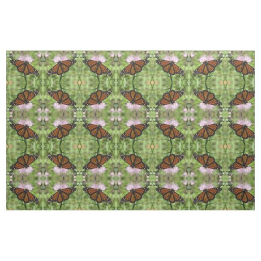 Monarch Butterfly auf der Pink Thistle Fabric Stoff (Fat Quarter (45,7 x 55,9 cm))