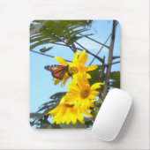 Monarch Butterfly auf der Sonnenblumenmaus Mousepad (Mit Mouse)
