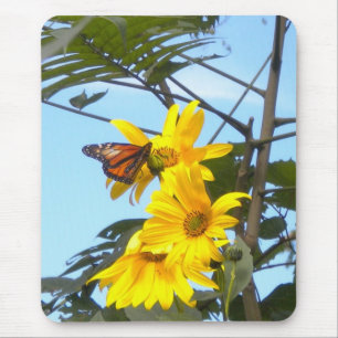 Monarch Butterfly auf der Sonnenblumenmaus Mousepad
