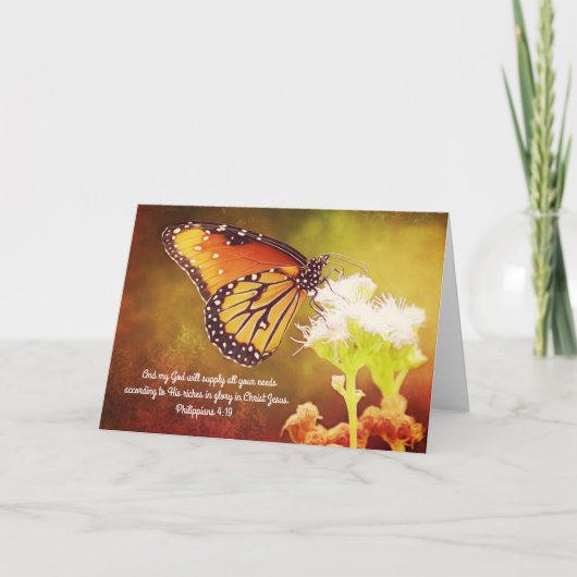 Monarch Butterfly auf der Wildblumen Scripting Car Karte (Vorderseite)