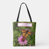 Monarch Butterfly auf Echinacea Cone Blume Foto Tasche (Rückseite)
