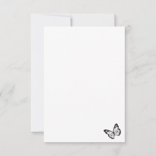 Monarch Butterfly auf einer Orangen Lily Flat Dankeskarte (Rückseite)