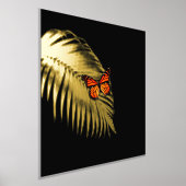 Monarch Butterfly auf Golden Palm Frond Foil Print Foliendrucke (Ablage )
