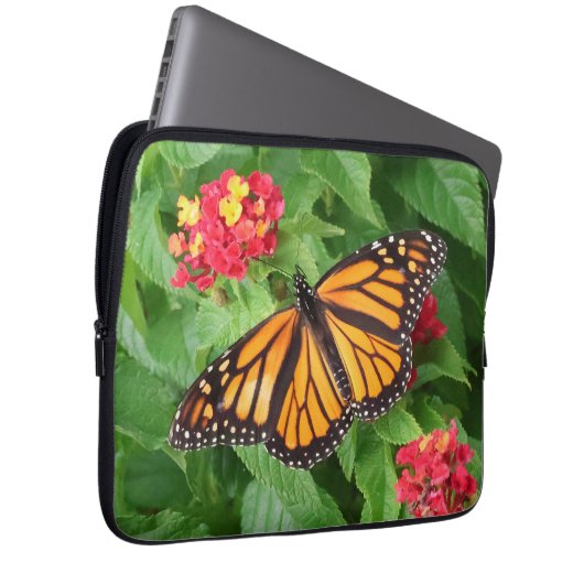 Monarch Butterfly auf Lantana Laptopschutzhülle (Vorne Rechts)